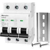 KERWINN 3 Pole Miniature Circuit Breaker,240V/480V AC Circuit Breaker, 63Amp Thermal Magnetic Trip Smart Circuit Breaker AC Disconnect Switch DIN Rail Mount (63A)