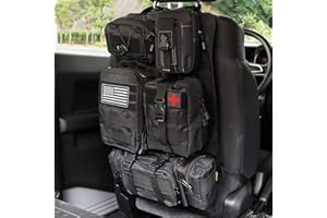MAIKER OFF ROAD MAIKER Tactical Car Seat Back Organizer, Upgrade Tactical Vehicle Panel Organizer with 5 Detachable Molle Pouch, Universal fits for Most of Vehicle Black