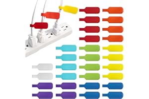 Wrap-It Storage - Cable Labels, Medium, Multi-Color (30-Pack) Write On Cord Tags for Wire Management and Identification