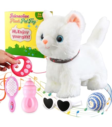 Chat Robot Interactif Réaliste En Peluche – Jouet Chat Qui Bouge Et Miaule, Cadeau Enfant Bureau Famille Saint-Valentin Fête Des Mères