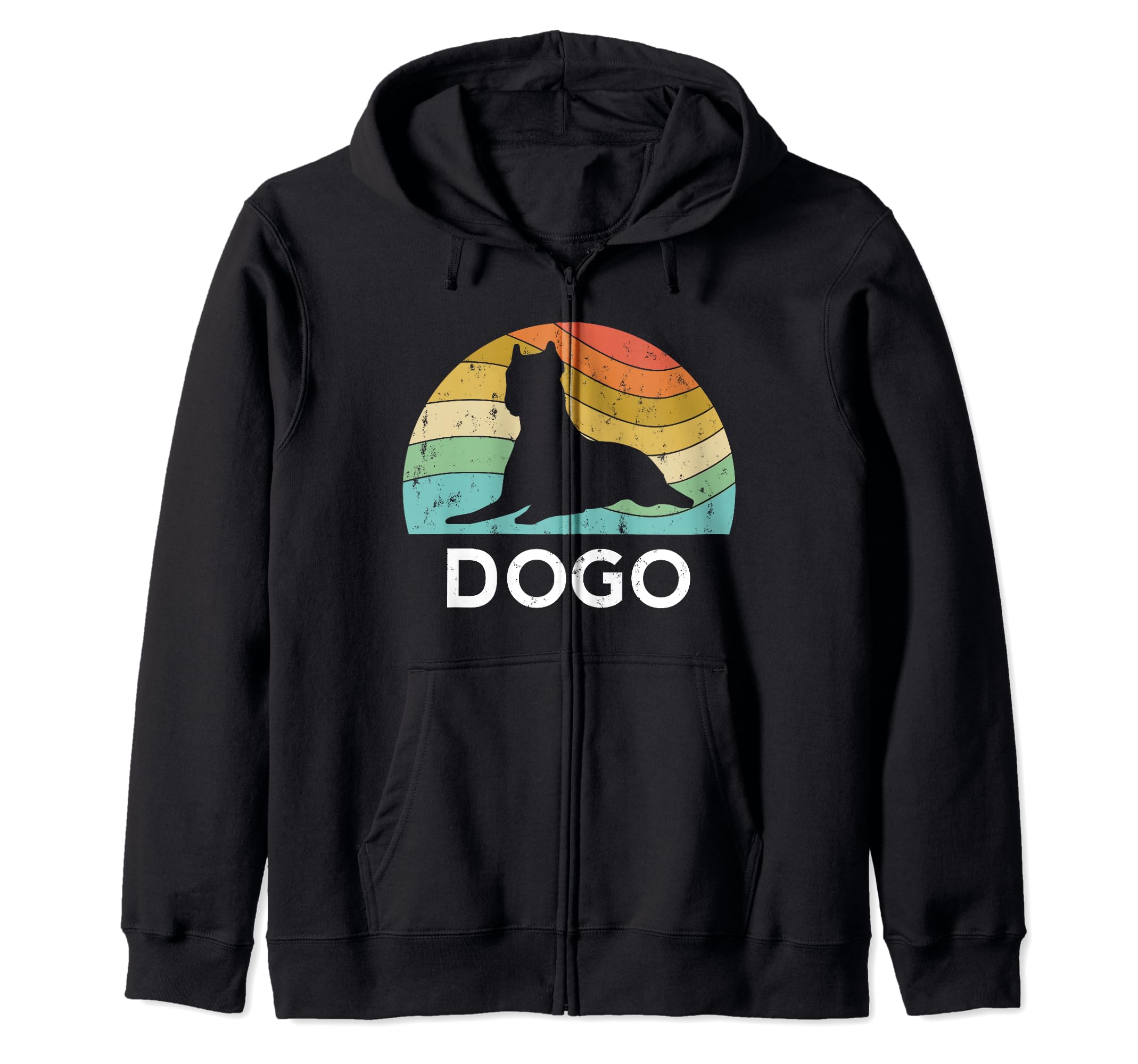 Dogo Argentino Dog Pet Love Rescue Retro Men Women Bark Zip Hoodie