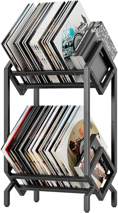 KEYSAFER Vinyl Record Storage Holder CD Rack 12 in Album Display Stand