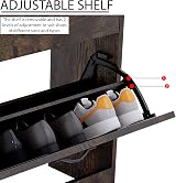Vida Designs Dark Wood Shoe Cabinet 2 Drawer Storage Slim Hallway Organizer view 5