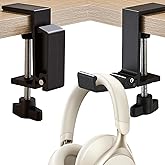 JAKO Headphone Stand for Desk, Aluminum Alloy Foldable Headphone Holder - Headset Stand Hook Mount, PC Gaming Headset Holder Under Desk Clamp for Office, Computer, Student Class Table, Handmade Table