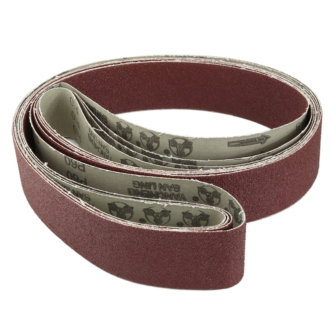 Sourcingmap 2-Inch x 72-Inch Aluminum Oxide Sanding Belt 60 Grits Sandpaper Lapped Joint for Belt Sander 4pcs