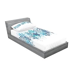 Lunarable Snowflake Fitted Sheet & Pillow Sham