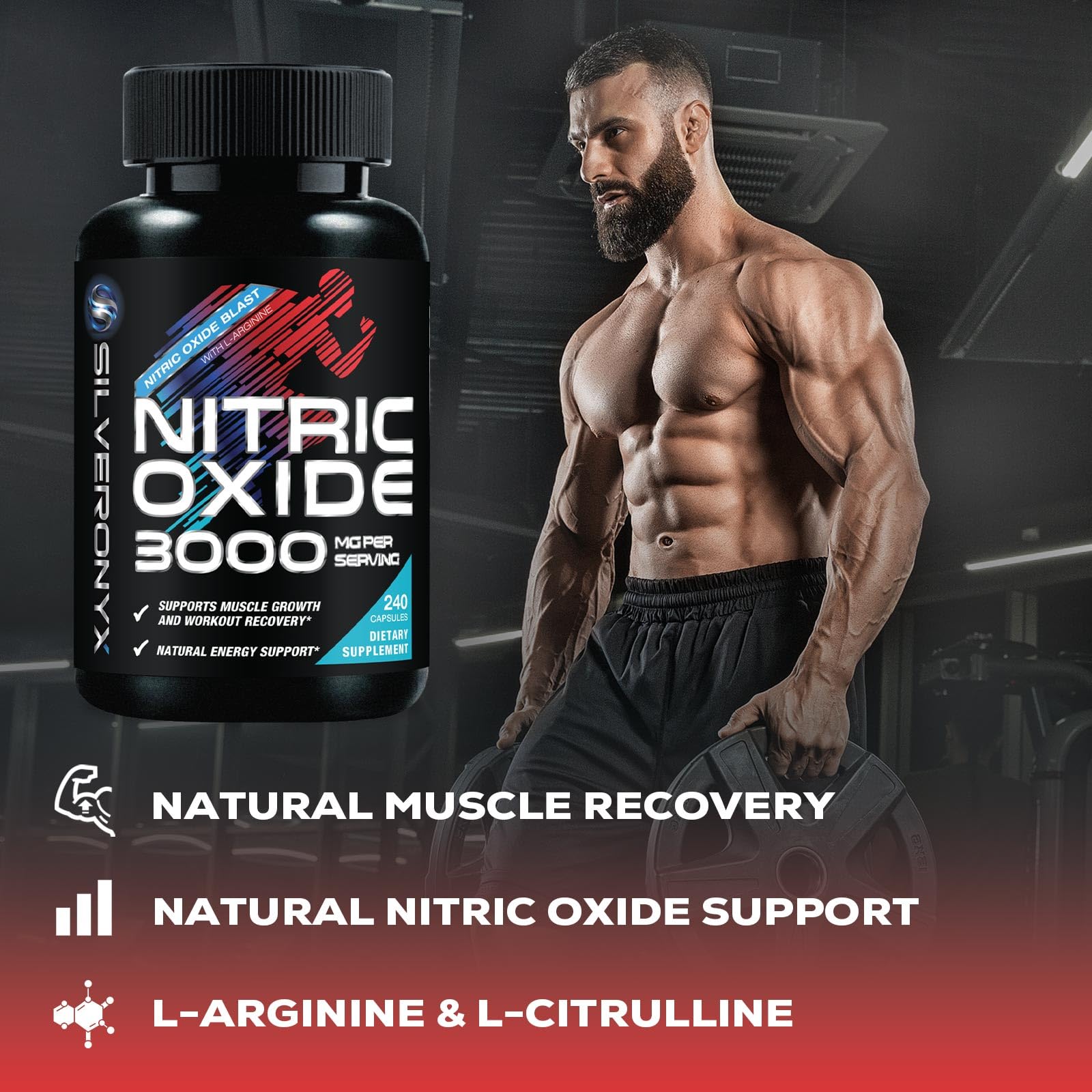 Extra Strength Nitric Oxide Booster 3000mg - 3X Strength L-Arginine AKG & Citrulline Malate - Premium Nitric Booster Natural Energy, Muscle & Heart Support, Bottled in USA Men & Women - 120 Capsules
