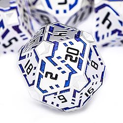 OGCOPHEN Metal DND Sci-fi Dice Set 7PCS Stripe