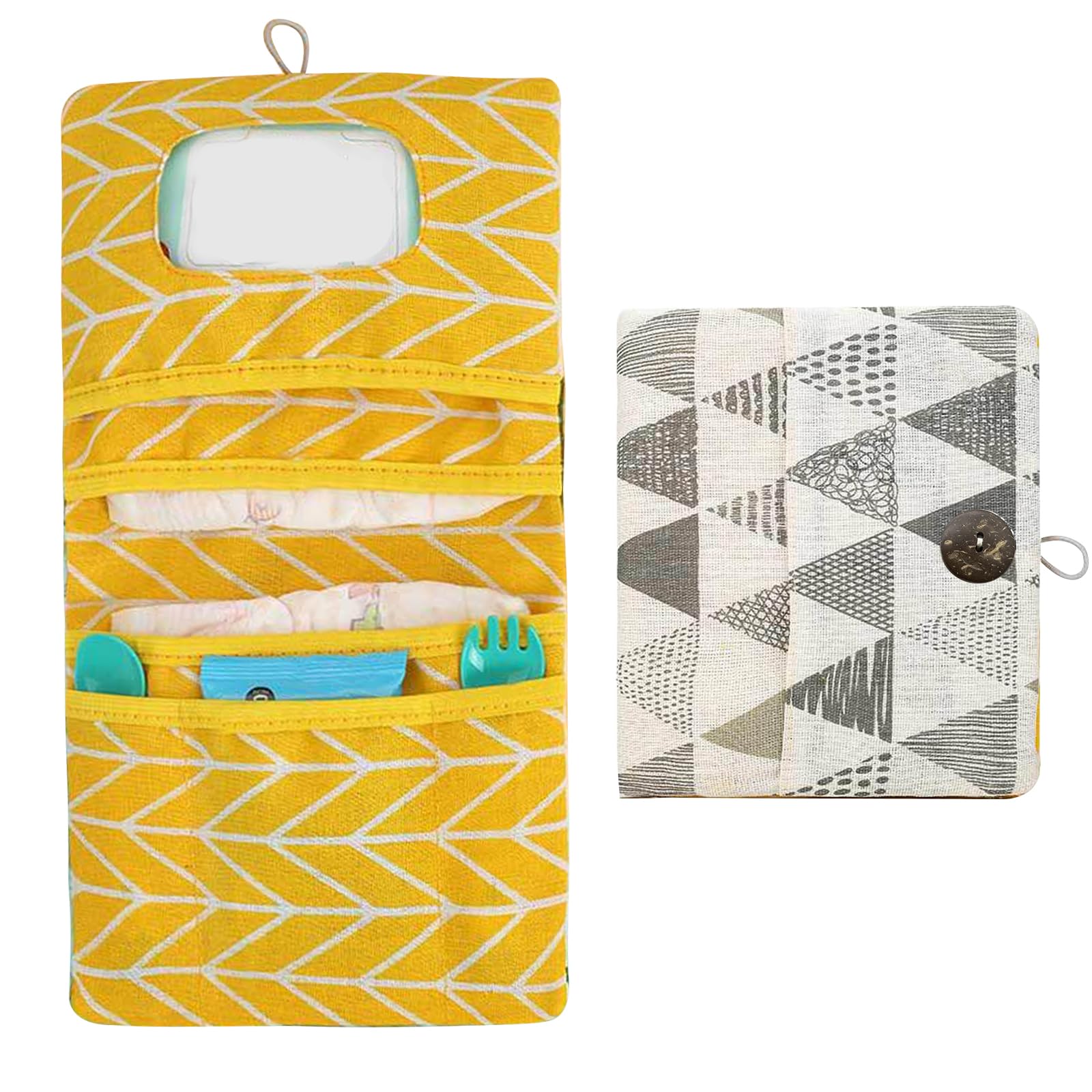 SwirlColor Nappy Bag Organiser, Portable and Reusable Nappy Pouch for Mom Diaper Bag Organiser for Diapers Wet Wipes (Triangle)