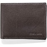 Steve Madden Men's Slim Leather Wallet with Extra Capacity Attached Flip Pockets