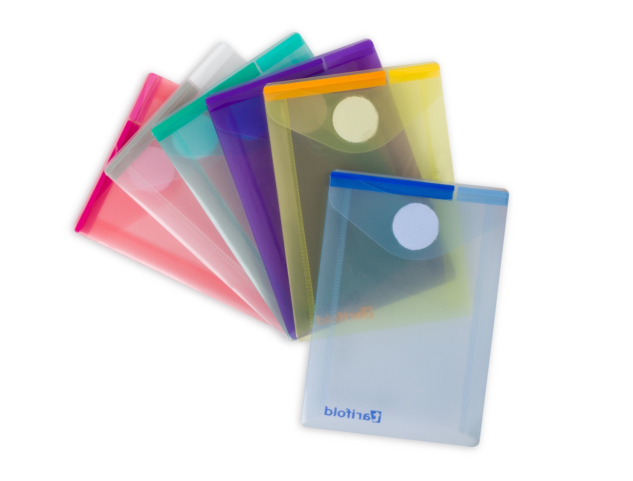 Djois A7 Vertical Envelope with Velcro, Assorted Colors