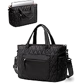 Prokva Tote Bag for Women - Puffer Work Tote with Laptop Compartment, Quilted College Shoulder Bag with Zipper for Work