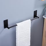 JS Towel Holder Self-Adhesive 40 cm Black Brushed Stainless Steel view 2