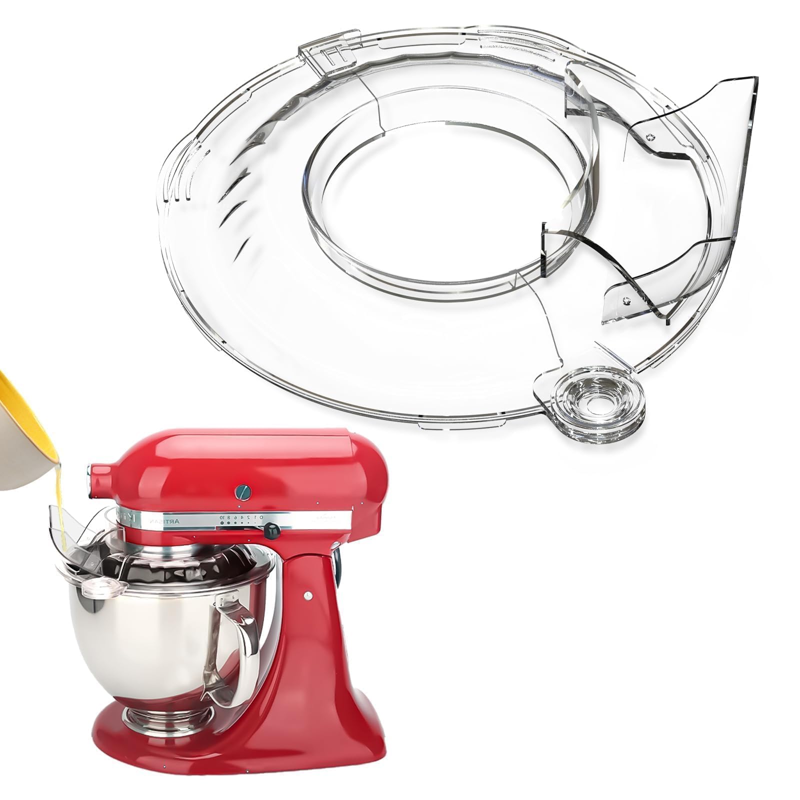 Photo 1 of Pouring Shield Compatible with Kitchen aid 4.5-5QT Mixer Bowl, Safety Pouring Shield, for Kitchen Aid Accessories and Attachments, Kitchen Aid Stand Mixers with Removable Pour Spout