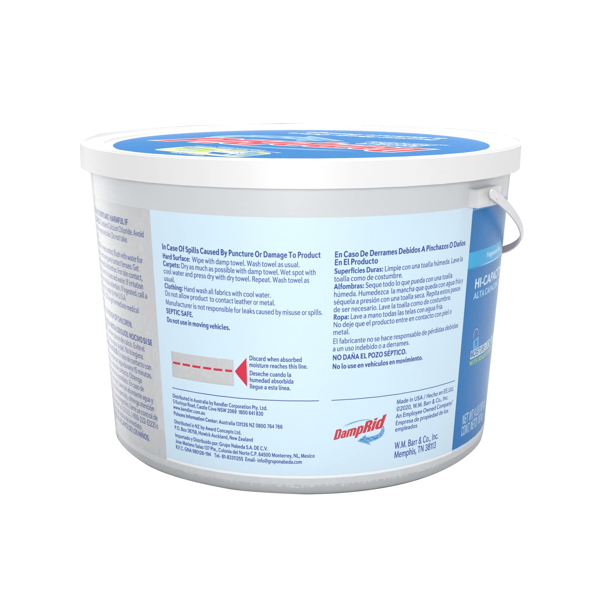 DampRid Moisture Absorber Hi-Capacity Bucket, 4 lb., Fragrance Free, For Fresher, Cleaner Air in Large Spaces, Lasts Up To 6 Months, No Electricity Required
