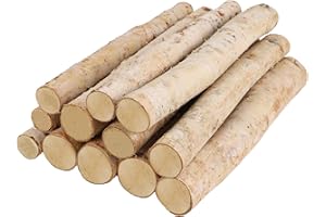 Sancodee 12-Pack White Birch Logs for Fireplace - Natural Decorative Birch Branches for Mantel, Fake Fireplace, Indoor Decor, DIY Crafts, and Planter Decoration (0.8"-1.6" Dia. x 16" Long)