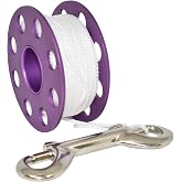 Scuba Choice Aluminum Finger Spool 75ft Dive Reel w/Bolt Snap-Purple/White, one size (SCDR-100-PRWT)