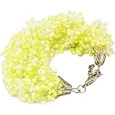 Handmade Birthday gift for grandma bracelet Beaded Braided lemon jewelry summer glass statement