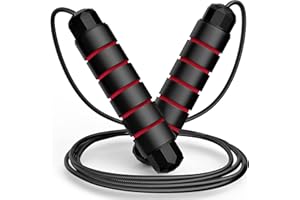 SPORTIC Jump Rope, Jump Rope with Adjustable Foam Handle, Tangle Free Quick Jump Rope with Ball Bearings for Fitness, Suitable for Fitness, Home Workout and Slim Body, Black, 1 Pack