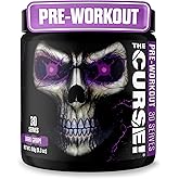 JNX SPORTS The Curse! Pre Workout Powder for Men & Women, Caffeine, Beta-Alanine, Creatine, L-Citrulline, 30 Servings, Dark Grape Flavor – Boost Energy, Strength & Focus