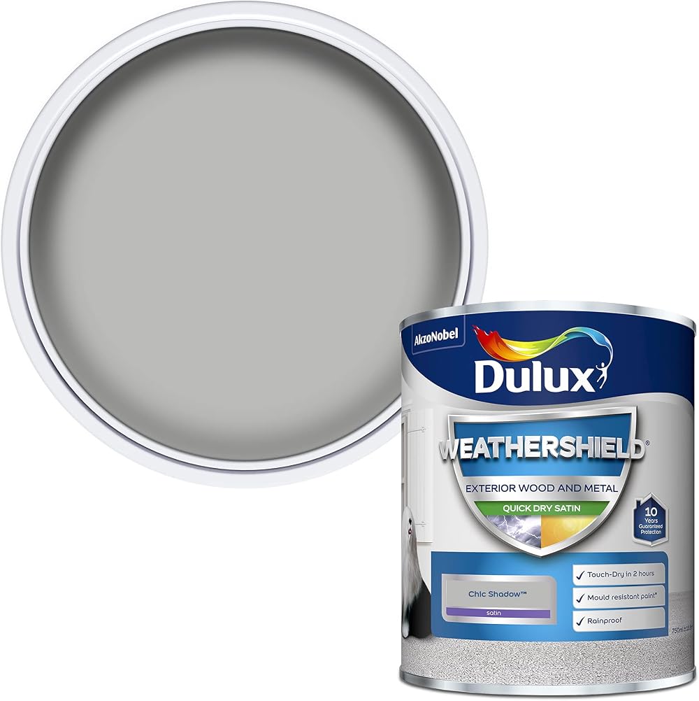 Dulux Weathershield Quick Dry Satin Paint Chic Shadow 0.75 L