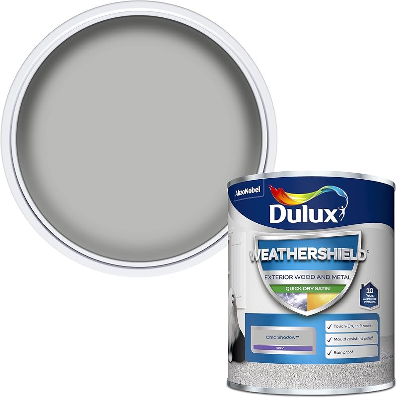 Dulux Weathershield Quick Dry Satin Paint Chic Shadow 0.75 L