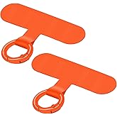 Hovmwey Phone Tether Tab, 2 Pack Cell Phone Lanyard Patch Without Adhesive, Phone Strap Replacement Part for All Full Phone Cases (Orange)