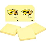 Post-it Notes 3x3 Inch, 12 Pads, America's #1 Favorite Sticky Notes, Canary Yellow, Clean Removal, Recyclable (654)