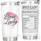 QTDS Gifts for Boss Woman, Boss Lady Tumbler Gift for Women Manager Leader - Thank You Appreciation Gifts for Birthday, 20 OZ Stainless Steel Insulated Travel Coffee Tumbler Cup