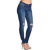 Jack David Womens Distressed Denim Jeans Ripped Blue Skinny Destroy Stretch Jean Pants (5, DIYAMANTE Q41-R RIP Blue Jean)