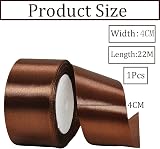HONGCI 40mm Satin Ribbon 22m Brown Gift Wrapping Ribbon view 2