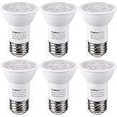 TORCHSTAR 6-Pack PAR16 LED Bulb, UL Listed, Dimmable, 3000K | 500LM 50W Equivalent, 40&deg; Beam Angle Spot Light, E26 Medium Base Track Light Bulbs, Warm White Track Spotlight, Damp Rated