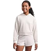 CRZ YOGA Girls Cloud Jersey Long Sleeve Casual Hoodie - Lounge Pullover Sweatshirts Hooded Relaxed Waist Length Kids Teen