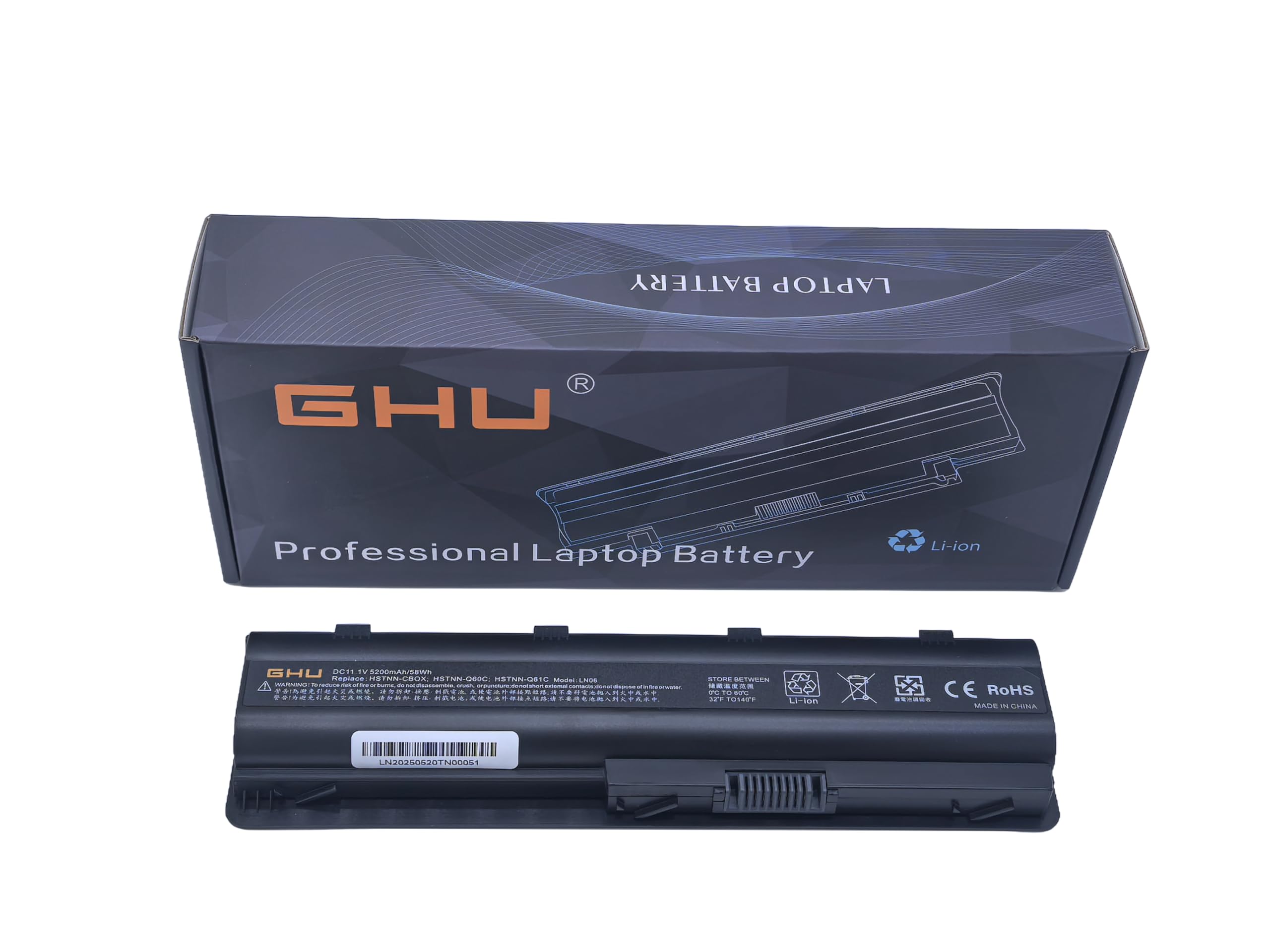 GHU New Battery 58 WH 593554-001 593553-001 MU06 593562-001 Compatible with HP G32 G42 G56 G62 G62t G72 G72t Presario CQ42 CQ43 CQ56 CQ62 CQ72 HSTNN-LB0W HSTNN-UB0W HSTNN-LB0W HSTNN-CBOW HSTNN-I84C