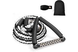 ASVAEVAS 25FT Wakesurf Rope and Handle, 6 Sections Adjustable Floating Surf Tow Ropes, Braid Surf Rope for Wake Surfing, Water Sports
