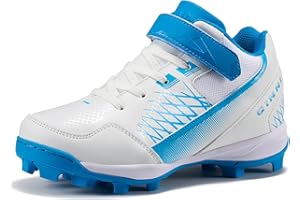 GINNI Kids Baseball Soccer Softball Cleats for Boys Girls, Outdoor Turf Firm Ground Football Shoes, Sport Trainning Cheat Sne