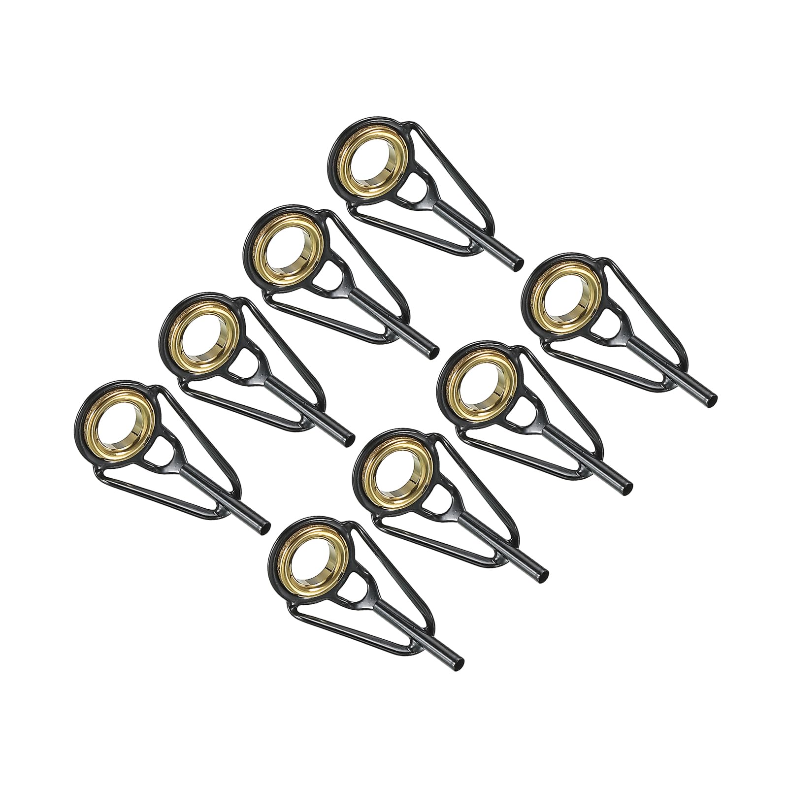 PATIKIL 1.4mm Fishing Rod Tip Repair Kit, 8pcs Stainless Steel Pole Ring Guide Replacement for Saltwater Freshwater Fishing, Golden