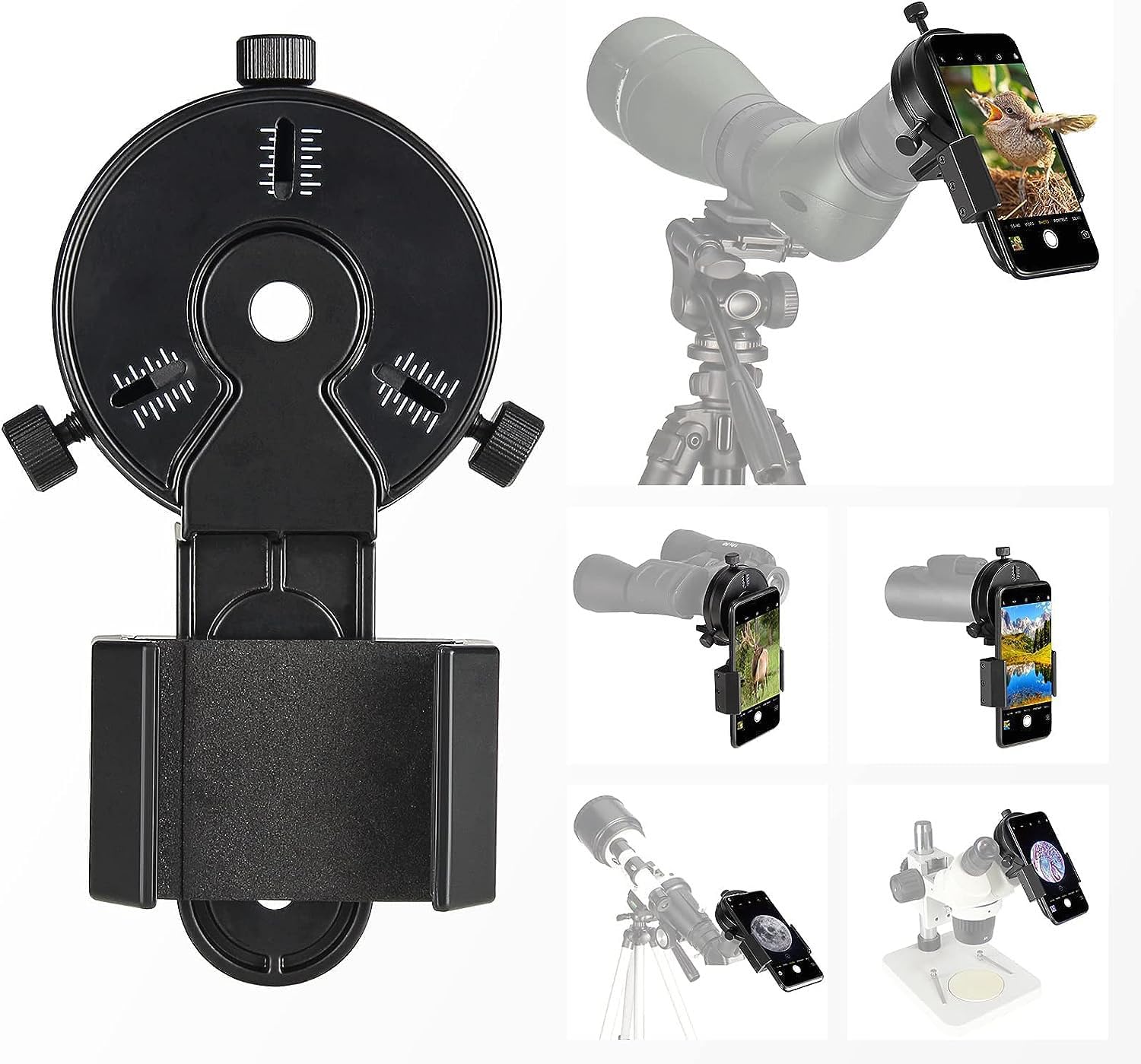 Celticbird Newest Smartphone Adapter- Phone Mount Working with Spotting Scopes& Binoculars& Monocular& Telescope& Microscope