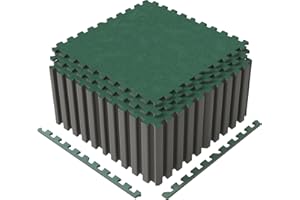 Tangkula 25 Pack-100 Sq.Ft. Foam Floor Tiles, Interlocking Carpet Tiles with Edge Borders, 24" × 24" Puzzle Exercise Mats for