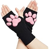 HOMEGYMFREE Cute Cat Paw Mittens Gloves, Kawaii Cat Cosplay Kawaii Soft 3D Toes Beans Fingerless Cat Claw Paws Pad Sleeve