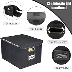 Desihum Collapsible File Organizer Box, filing