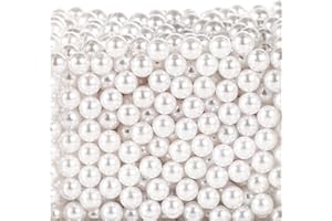 SUREAM 2600PCS Vase Filler Pearls, 8mm/0.31in No Hole Faux Plastic Pearls for Crafts, Decorative Bulk Filler Beads for Home Centerpiece, Makeup Brush Holder, Wedding Candles, Table Scatter