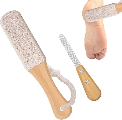 Nuqin 2pk Pumice Stone for Feet - Double Sided Foot File for Dead Skin