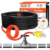 HEATIT 6FT Water Pipe Heat Tape, 7W/ft 120V Constant Wattage Heating Cable | With Built-in Thermostat, Freeze Protection for Short Metal &amp; Plastic Water-filled Pipes, CSA &amp; ETL Certified