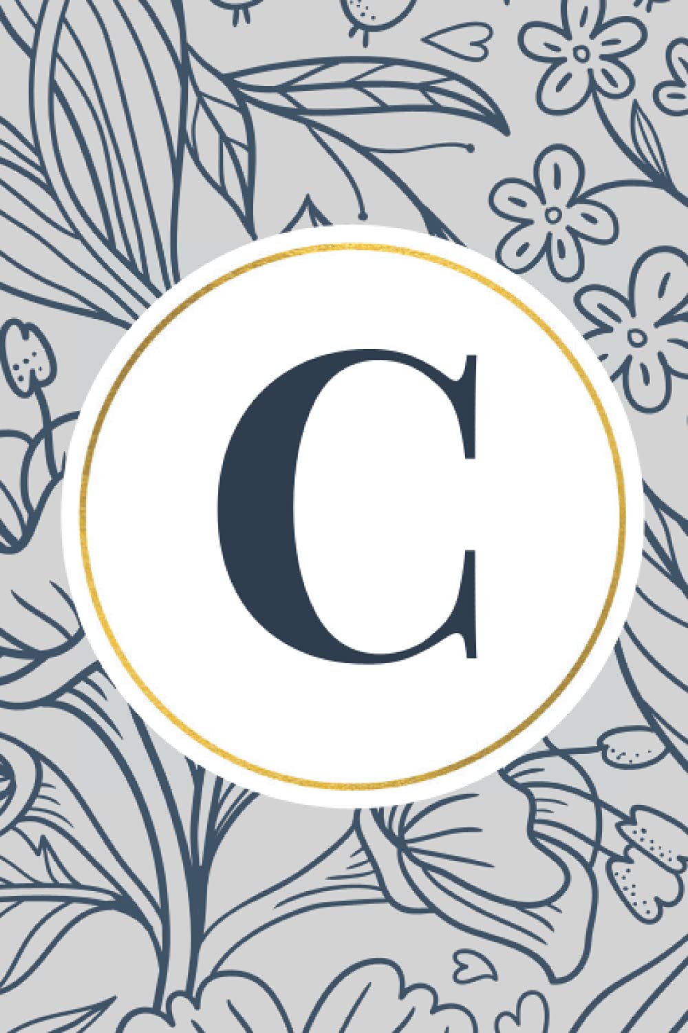 Floral Monogram Initial Letter C Lined Journal, Notebook or Diary (9 in. x 6 in.): 100 page journal
