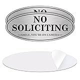 House Door No Soliciting Sign Metal, 2 Pack Silver