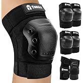 Tanden Skate Protective Gear Adult Knee Pads and Elbow Pads Set Wrist Guard | 6 in 1 knee pads and elbow pads set for skating, skateboarding, scooter, bmx, shock-absorbing protective gear