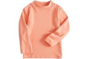 JWWN Kids Mock Turtleneck Thermal Underwear Fleece Shirts Little Boys Girls Long Sleeve Lightweight Base Layer Tops 12M-7Y