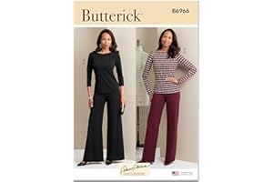 Butterick Misses' Close-Fitting Pullover Knit Tops and Pants Sewing Pattern Kit, Design Code B6966, Sizes 14-16-18-20-22