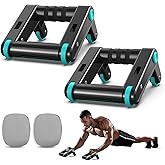 Ab Roller Wheel, 2-In-1 Exercise Roller Wheels, Push-Up Bar, Abdominal Exercise Machine, Ab Workout Equipment for Core Strength Training, Abs Exercise Roller with Knee Pad for Women Men Home Gym